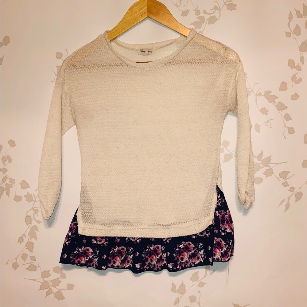 Nordstrom’s, Girls, Sherman, creme knit & floral!